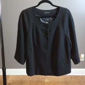 14 Axcess Black Stretch Button-Up Jacket